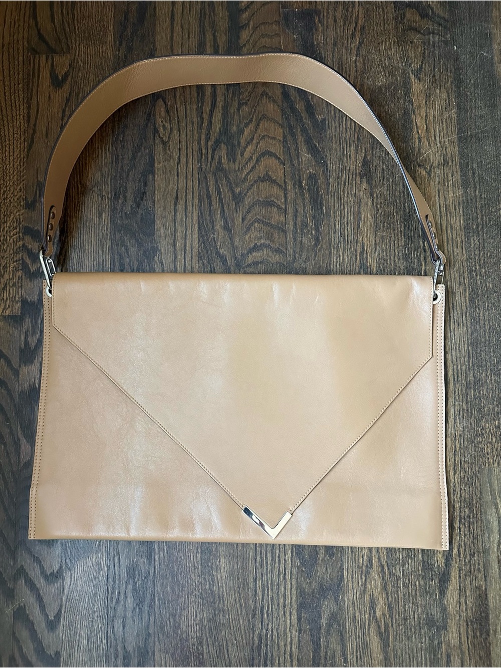 Isabel Marant Tan Leather Envelope Shoulder Bag